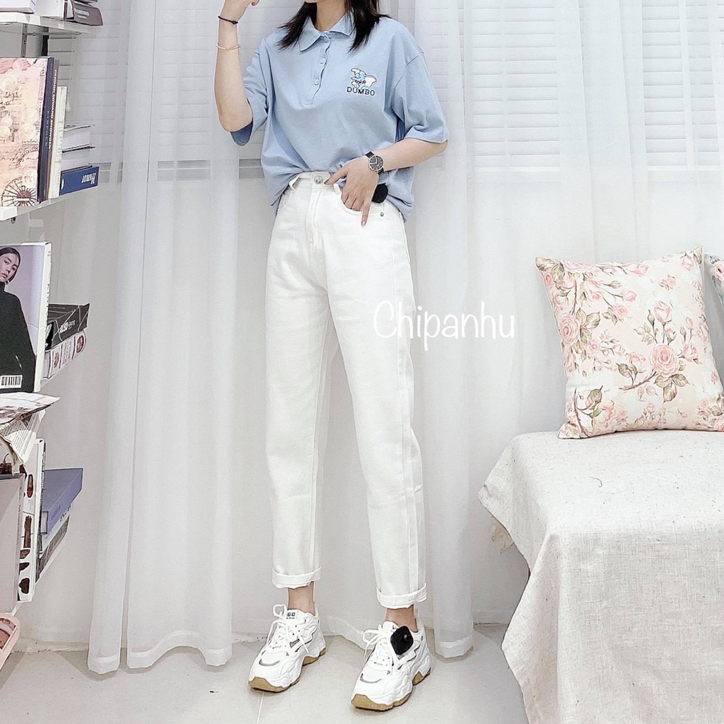 QUẦN BAGGY JEANS BÒ ĐEN TRẮNG QBG5164