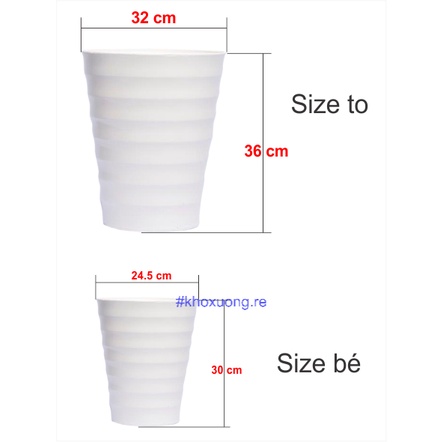 Chậu Hoa 2 cái Chậu vòng sóng đá đen, Chậu vòng tròn, chậu nhựa sóng tròn cao (nhiều size)