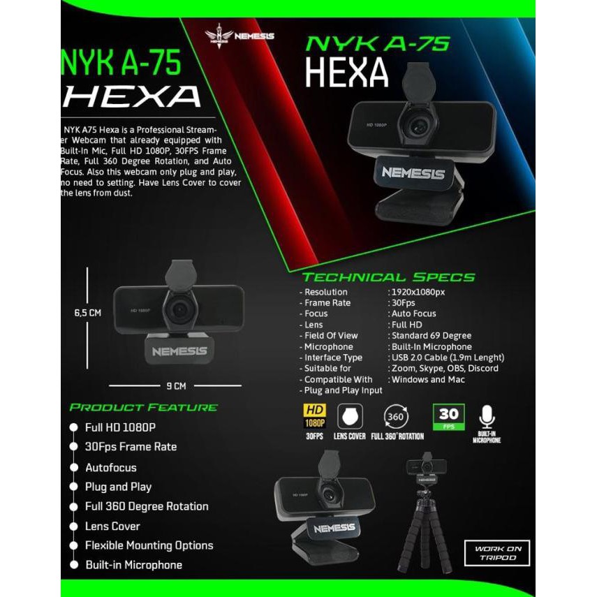 Webcam A75 Hexa 1080p | BigBuy360 - bigbuy360.vn