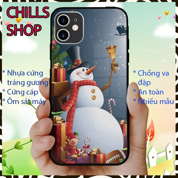 Ốp Lưng iphone kính cường lực Noel 2022 giản dị Iphone 6 đến 13 CHILLSSHOP OK-NOELPOD090