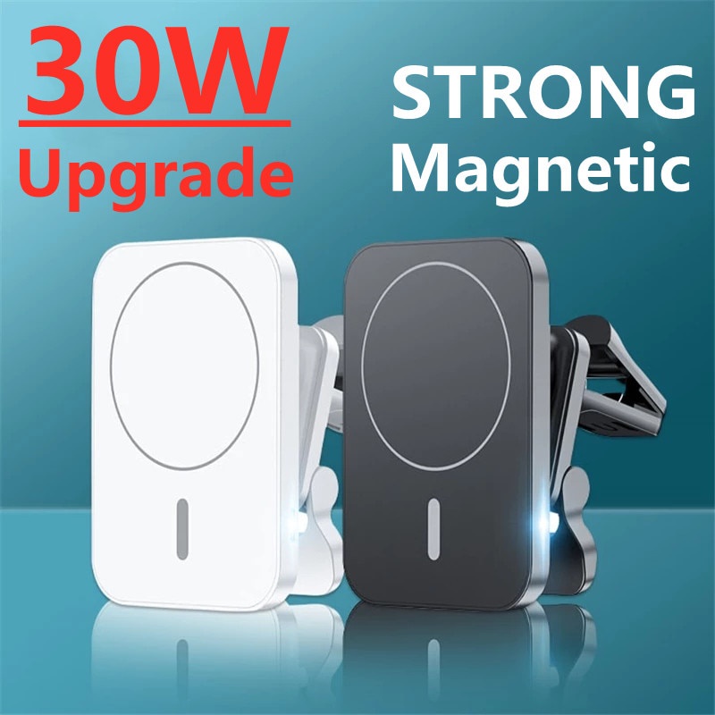Đế Sạc Điện Thoại Không Dây 30W Hít Nam Châm Dùng Trên Xe Hơi Cho iPhone 12 13 Pro Max