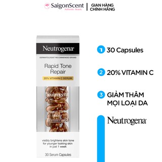 Tinh chất sáng da mờ thâm Neutrogena Rapid Tone Repair 20% Vitamin C Serum ( 30 viên )