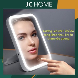 Gương đèn led trang điểm có 3 chế độ ánh sáng