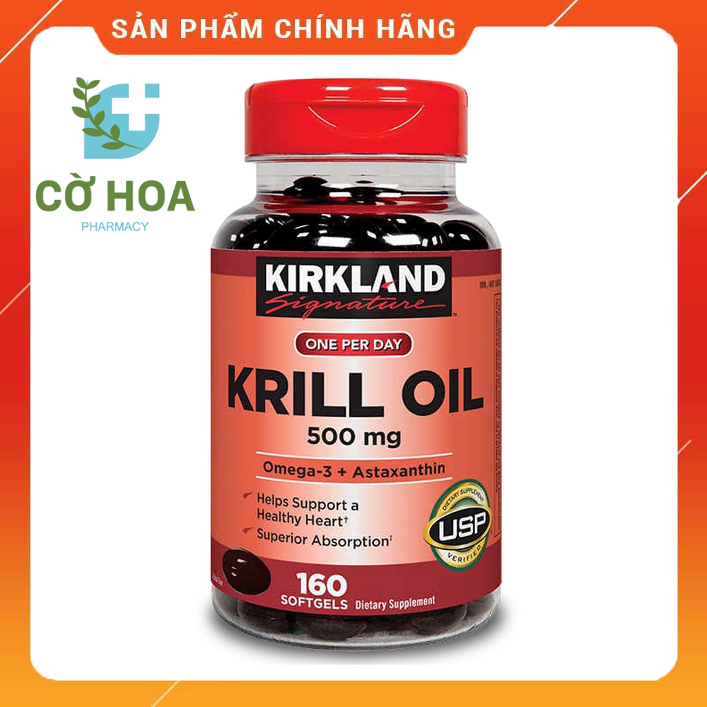 Dầu nhuyễn thể Kirkland Signature Krill Oil 500 mg - Hộp 160 viên