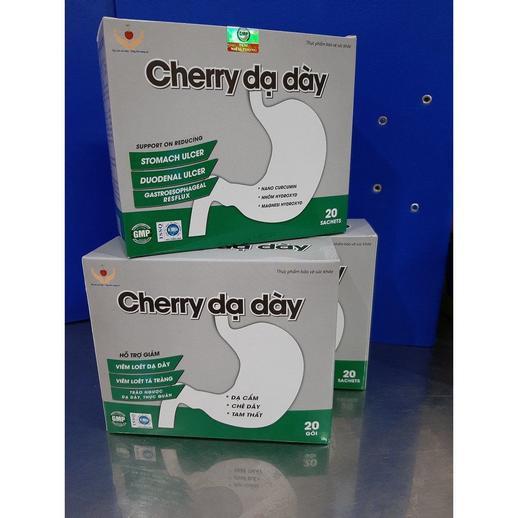 Cherry dạ dày - Bảo vệ niêm mạc dạ dày, giảm viêm loét dạ dày (CHÍNH HÃNG,  hộp 20 gói)