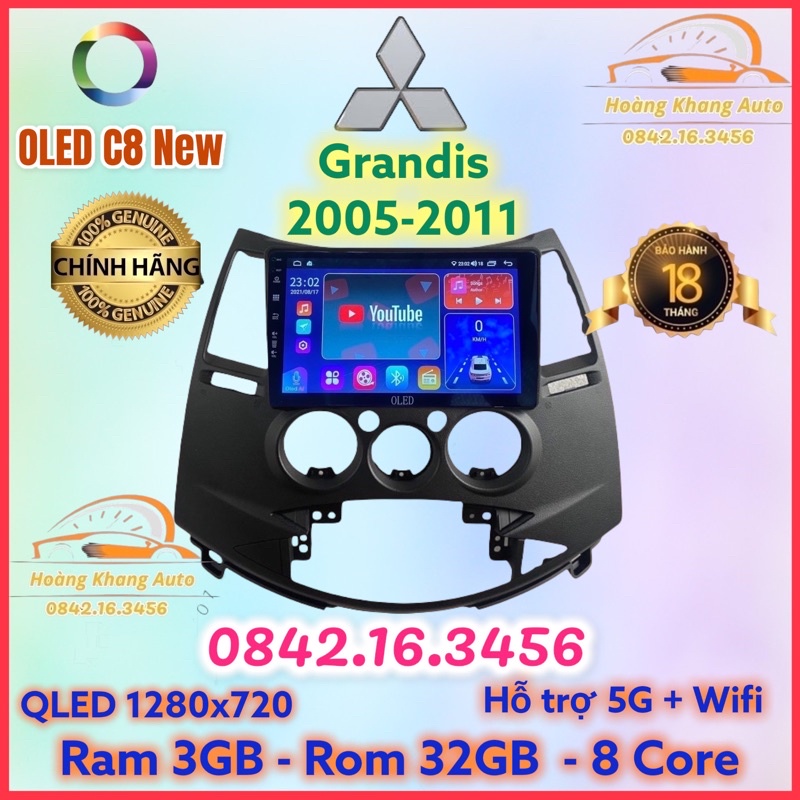 Màn hình android OLED C8 New theo xe Grandis 2005 - 2011 kèm dưỡng và jack nguồn zin theo xe