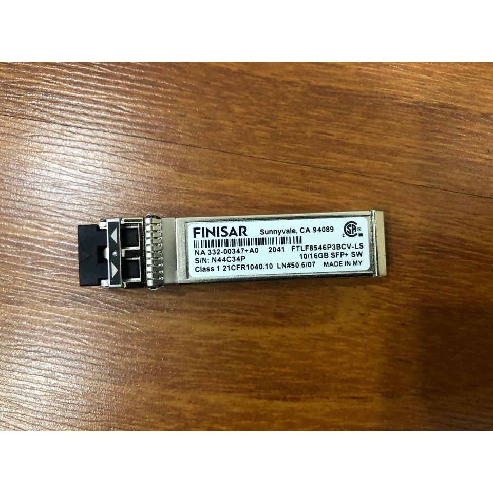 Transceivers FINISAR NA 332-00347+AD FTLX8546P3BCV-LS 10/16GB SFP+SW S/N N44C34P