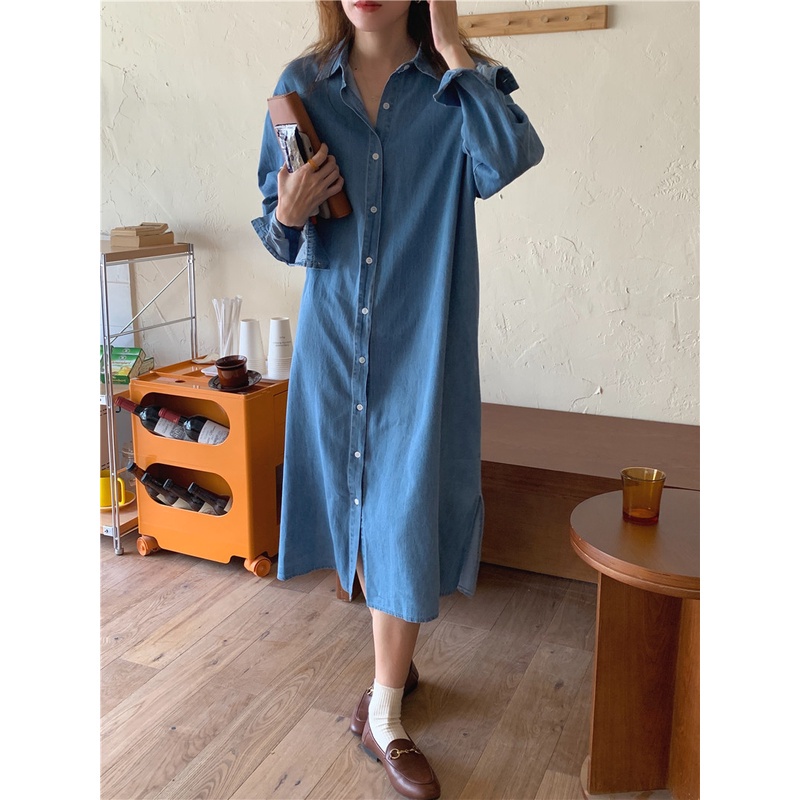 Váy Sơ Mi Denim Dài Rộng Rãi 45911