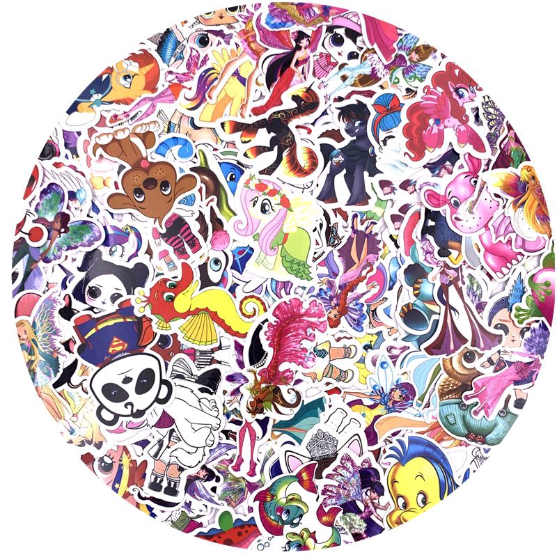 Set 50 miếng sticker hình ngựa kỳ lân my little pony dán trang trí xinh xắn