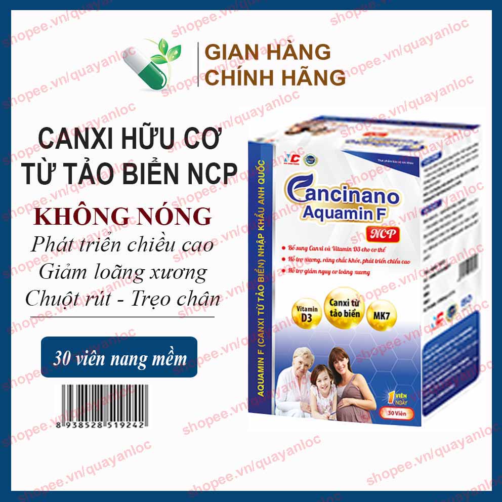 Canxi nano Aquamin F NCP Không nóng không táo - Hộp 30v