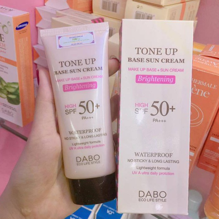 Kem chống nắng, lót nền trang điểm cao cấp Dabo Tone Up Base Sun Cream nhập khẩu chính hãng Hàn Quốc 70ml
