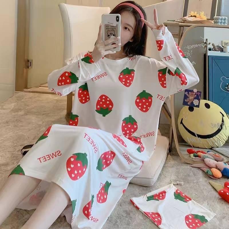 Đồ ngủ tay dài plus size cho nữ