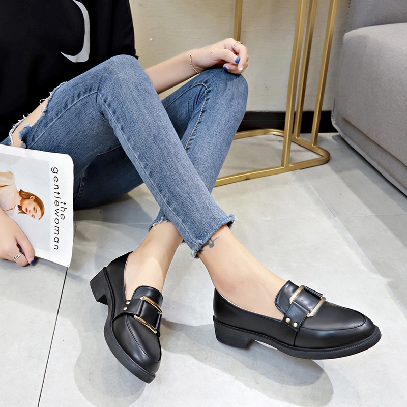 Giày lười da phong cách Hàn Quốc dành cho nữ