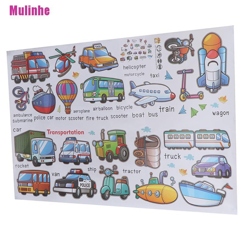 Sticker Dán Tường Hình Xe Hơi Hoạt Hình Dành Cho Trẻ Em Mẫu Giáo