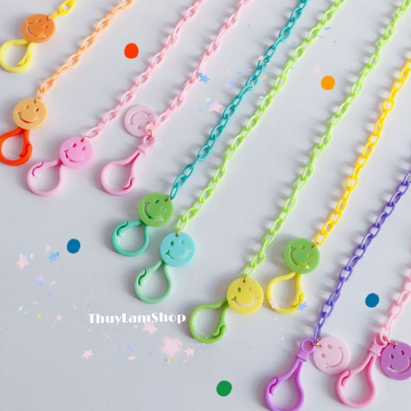 Dây đeo trang trí khẩu trang/mắt kính chống rớt gắn mặt cười thời trang tiện lơi