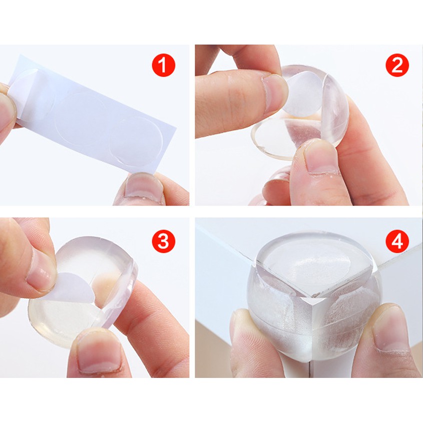 Miếng Silicon Bịt Góc Bọc Cạnh Bàn An Toàn Kèm Keo Dính Tiện Lợi