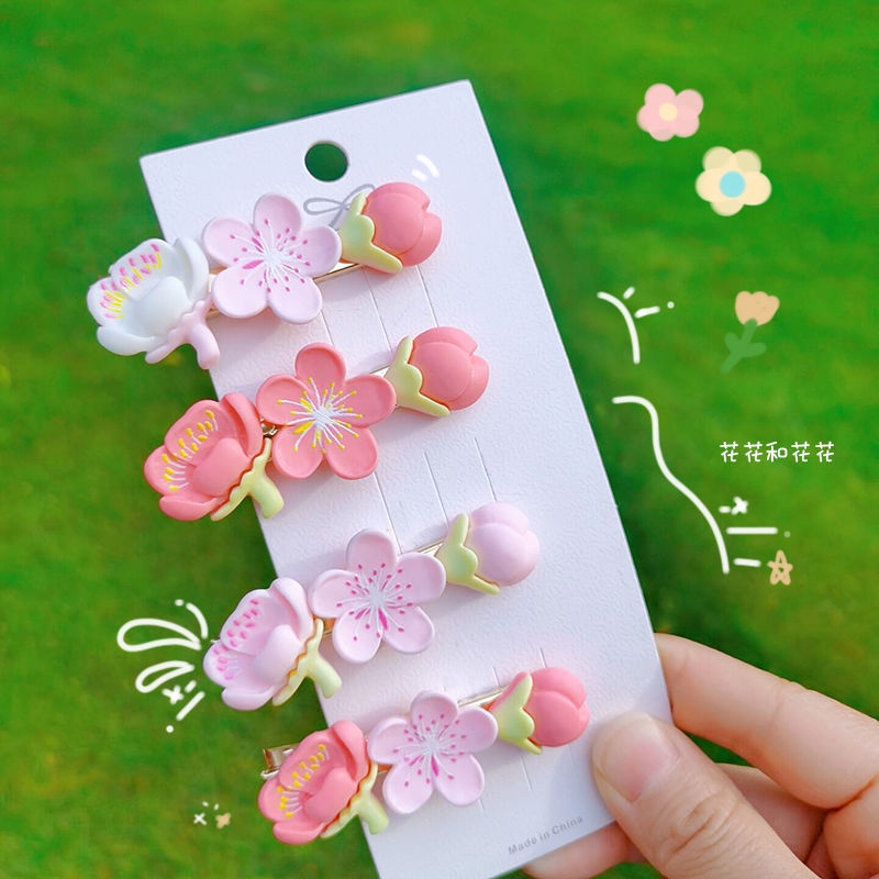 Kẹp Tóc Màu Hồng Hoa Anh Đào Thời Trang Hàn Quốc Cho Nữ