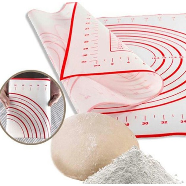 Tấm lót silicon nhào bột chống dính 60x40cm - trắng
