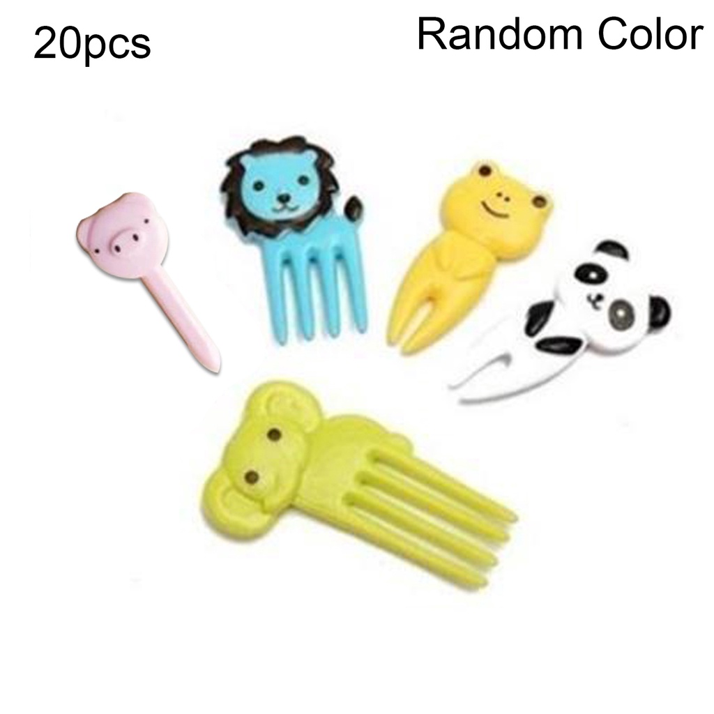 Bộ 20 Cây Gắp Trái Cây / Động Vật / Trái Cây Mini Bằng Nhựa Nhiều Hình Dạng Dễ Thương Cho Bé