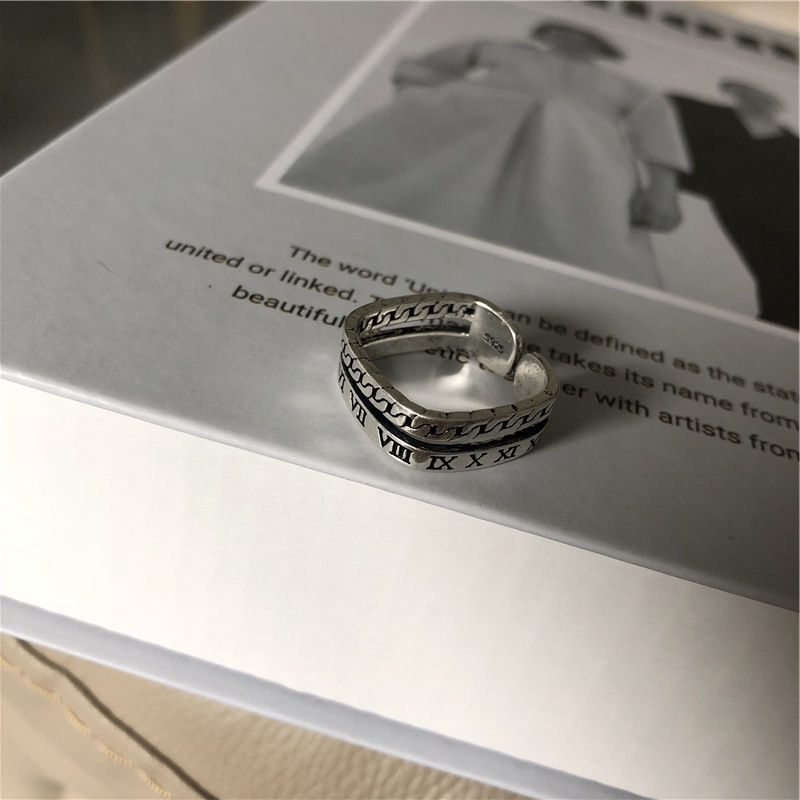 Nhẫn Đeo Tay Mặt Vuông Số La Mã 23239VI Thời Trang Cho Nam Và Nữ