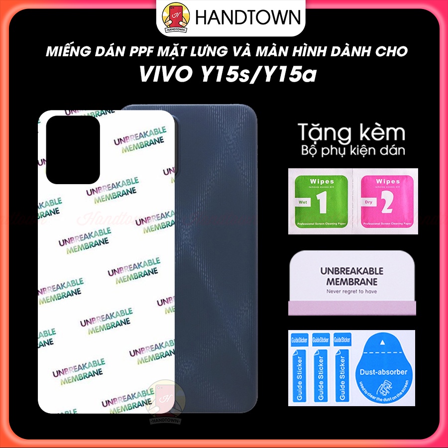 Miếng Dán PPF Vivo Y15 Y15s Y15a Bảo Vệ Máy Chống Xước Chống Nước Chống Vân Tự Phục Hồi Cao Cấp Handtown