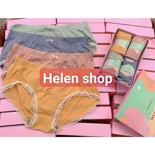 Quần lót ❤️freeship❤️ hộp 4 quần cotton kháng khuẩn co giãn 4 chiều
