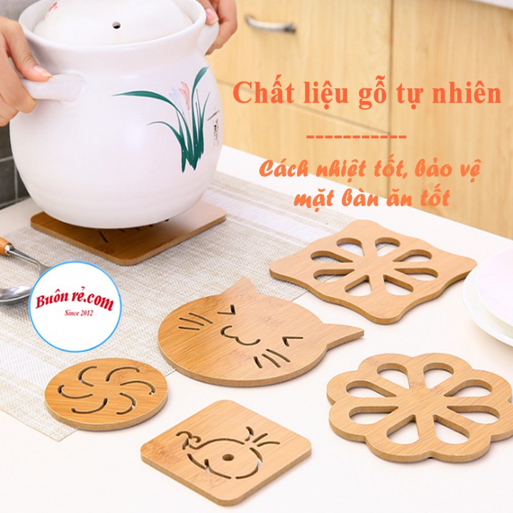 Lót nồi gỗ gọn nhẹ cứng cáp tiện ích cho nhà bếp br00363