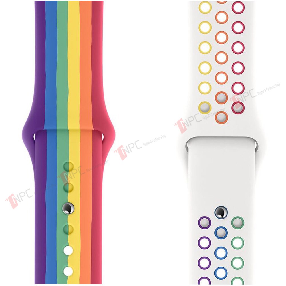 🅣🅡🅔🅝🅓 ➋⓿➋➊ Dây Apple Watch Cao Su Thể Thao Thời Trang RainBow Series SE/6/5/4/3/2/1 [ 38mm 42mm 40mm 44mm ]