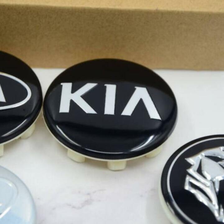 Logo chụp mâm, ốp lazang bánh xe ô tô Kia KIA-58 đường kính 58mm, Nhựa ABS - 01 chiếc