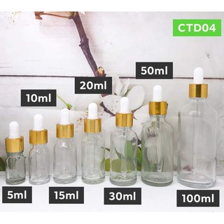Chai thủy tinh đựng tinh dầu nắp bóp giọt đủ size