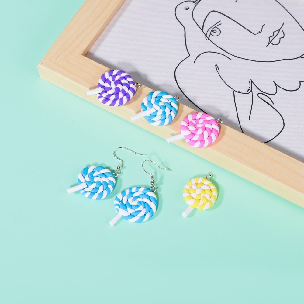 10 đồ trang trí ST.KUNKKA hình kẹo mút làm mặt dây chuyền/móc khóa/bông tai DIY thời trang