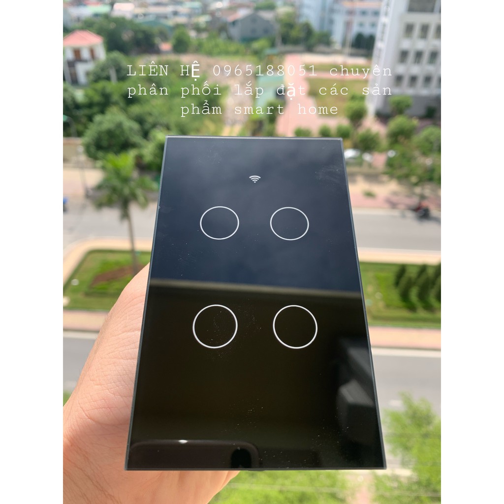 CÔNG TẮC THÔNG MINH WIFI TUYA( WIFI + RF433) 4 NÚT CAO CẤP 2021 ĐEN, TRẮNG