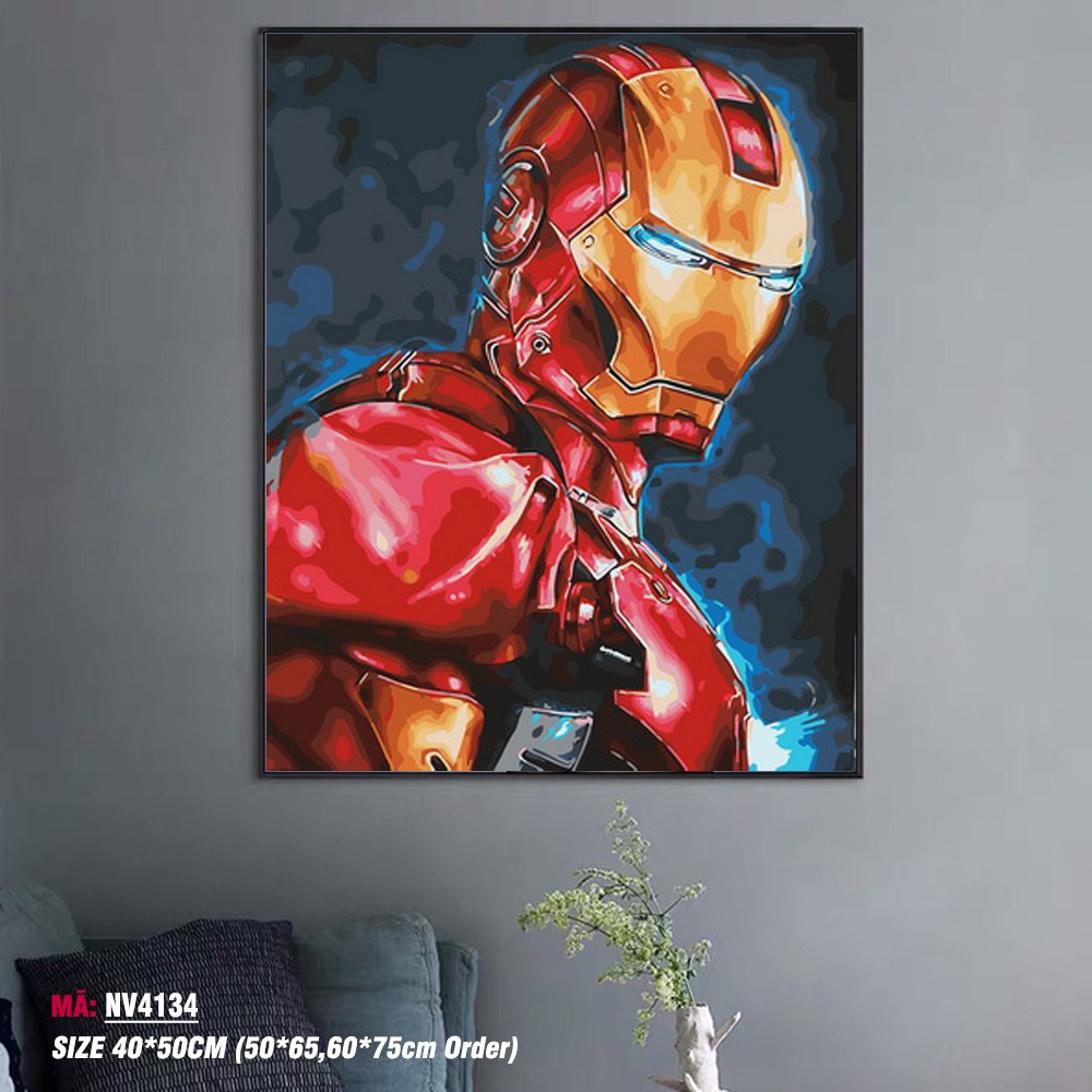 Tranh sơn dầu số hóa tự tô cho người lớn Tranhsohoavn Marvel Ironman Người sắt NV4134