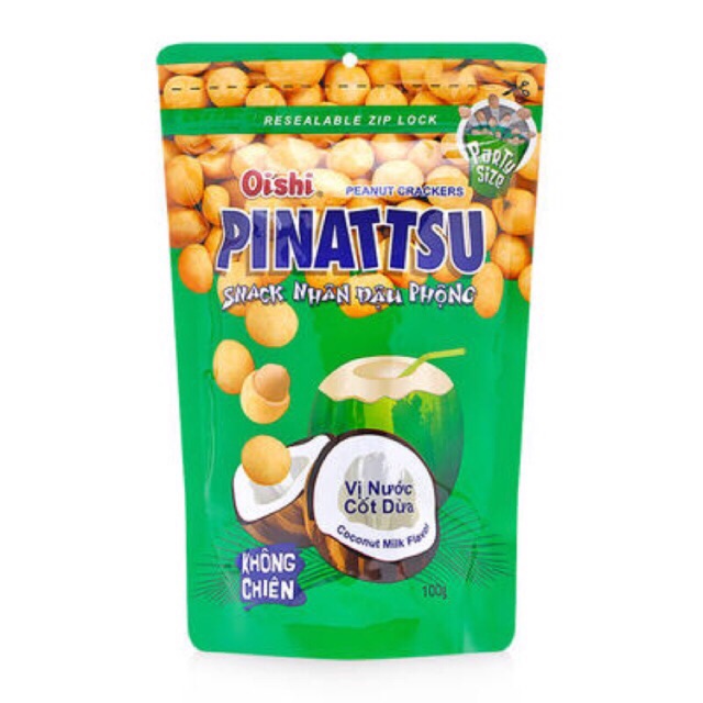 Snack Đậu Phộng Pinattsu vị cốt dừa/mực cay giòn thơm