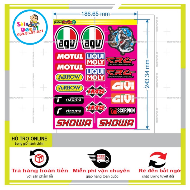 LOGO STICKER DÁN XE MÁY L 03 - SHINDECAL2