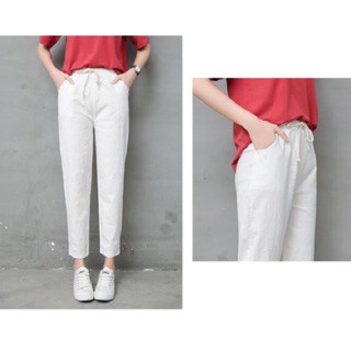 Quần baggy thô đũi cạp chun rút (ảnh thật)