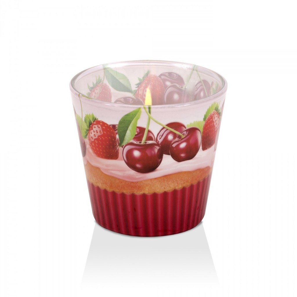 Ly nến thơm Bartek Candles BAT4553 Fruit Muffins 115g (Hương quả cherry, dâu)