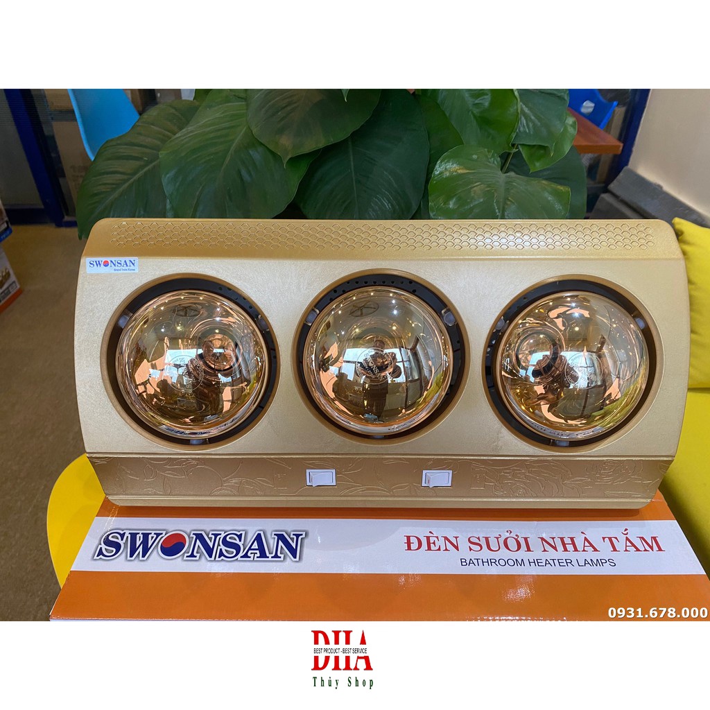 ĐÈN SƯỞI NHÀ TẮM SWONSAN 3 BÓNG CHỐNG LÓA MẮT - BẢO HÀNH CHÍNH HÃNG 5 NĂM