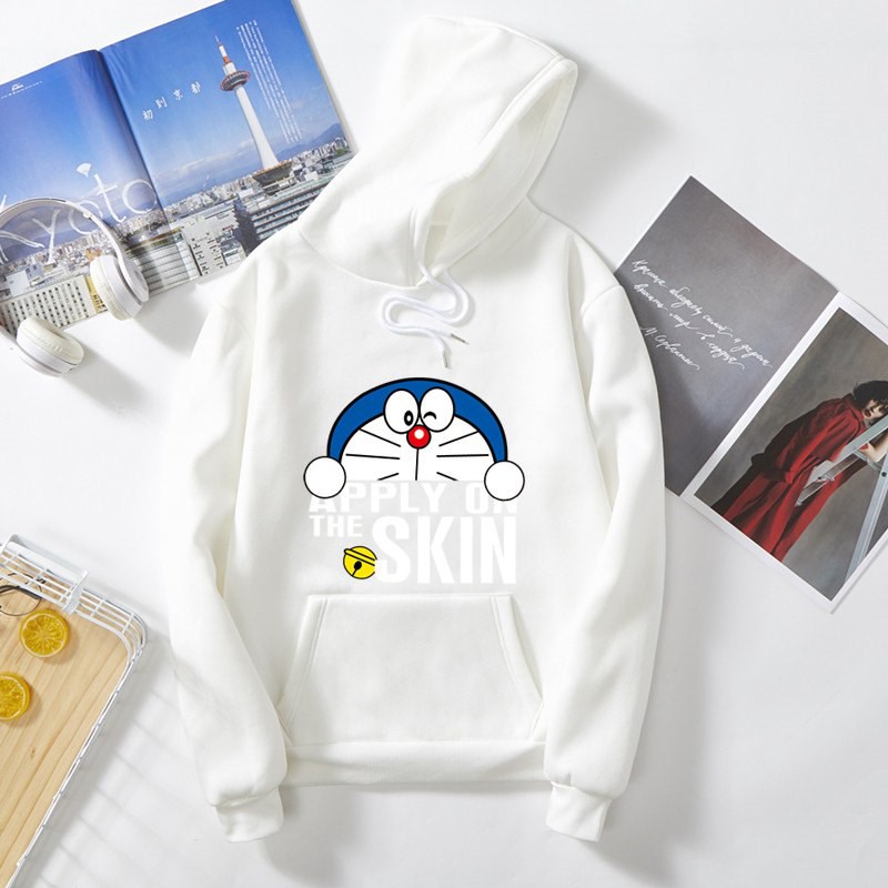 Áo khoác hoodie mùa đông Hàn Quốc in hình Doraemon