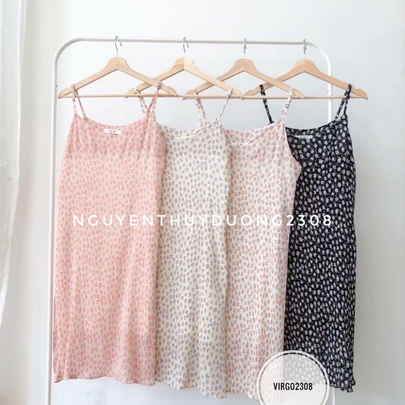 [Ảnh thật/Sẵn]Váy hoa nhí li nhăn đi biển mùa hè/Đầm 2 dây hoa nhí xinh xắn Ker. | BigBuy360 - bigbuy360.vn