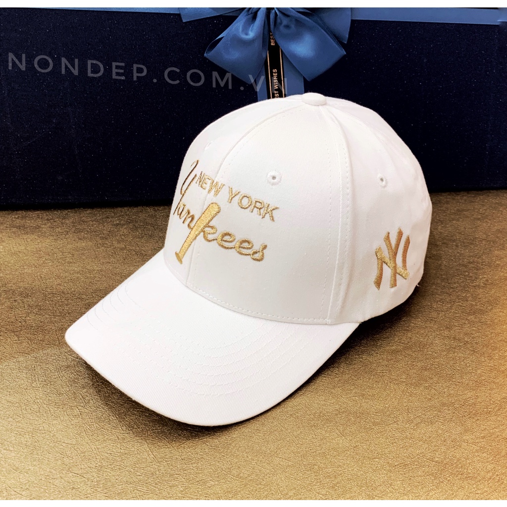 nón kết, mũ lưỡi trai NY new york yankees trắng sang trọng thời trang