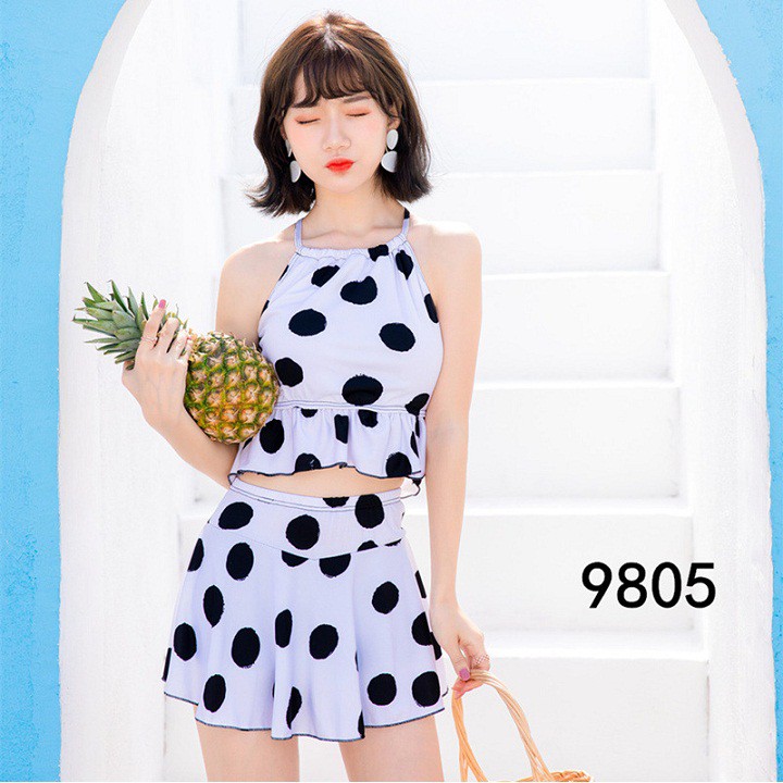 Áo tắm bộ bơi chấm bi phong cách dễ thương | BigBuy360 - bigbuy360.vn
