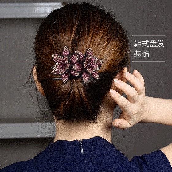 Kẹp Tóc Mỏ Vịt Đính Đá Pha Lê Phong Cách Hàn Quốc Thanh Lịch Dành Cho Nữ