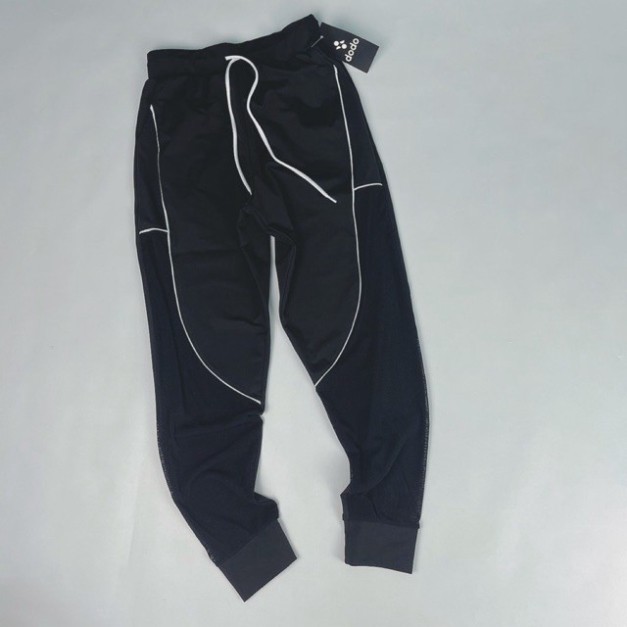 [Chất Mịn Đẹp] Quần Dài Jogger Thể Thao Nữ Đen Viền Trắng, Phối Lưới Siêu Hot