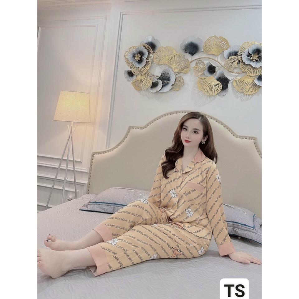 Bộ Đồ Ngủ Lụa-Pijama Lụa Mặc Nhà Đồ Bộ Nữ Kiểu Dáng Dài Dễ Thương H clothing B10