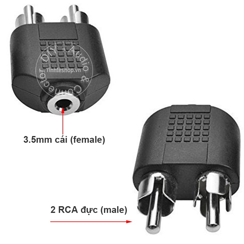 Jack chuyển 3.5mm ra 2 AV 1 chiếc - 3.5mm female to 2 RCA male