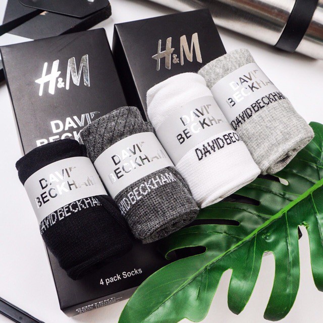 Hộp 4 Đôi Tất HM DAVID BECKHAM Cổ Ngắn, Cổ Cao, Vớ Chất Cotton Cao Cấp Khử Mùi Chống Hôi Chân FullBox Siêu Sang _ TSDL41