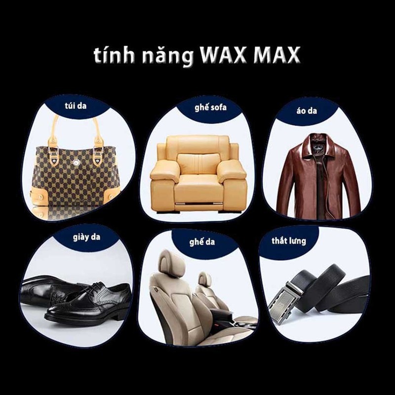 Chai xịt đánh bóng đa năng làm sạch nội thất, ghế da, túi xách WAX-MAX 500ML