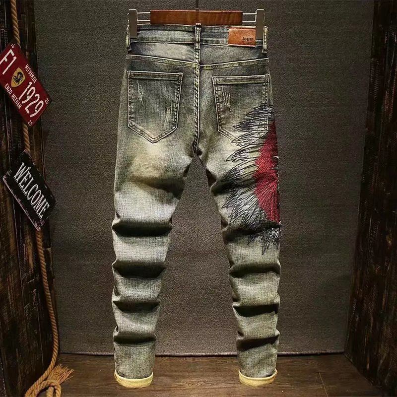 Quần Jeans Thêu Họa Tiết Thời Trang Cá Tính Cho Nam