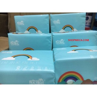 [Hàng chính hãng Xinmier] Thùng 30 gói khăn giấy cầu vồng cao cấp (mỗi gói 100 tờ 3 lớp) (tặng kèm 03 khẩu trang)